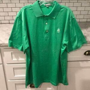Peter Millar Polo Shirt Mens Large Kelly Green Golf 1898 Logo Travel Casual